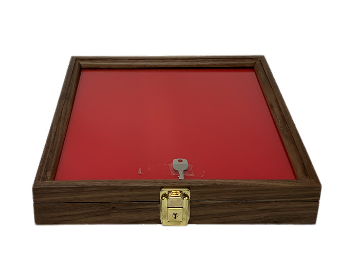 Walnut Wood Display Case 12 x 12 x 2 for Arrowheads Knifes Collectibles & More