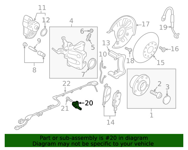 Genuine Audi ABS Sensor WHT-003-864-D