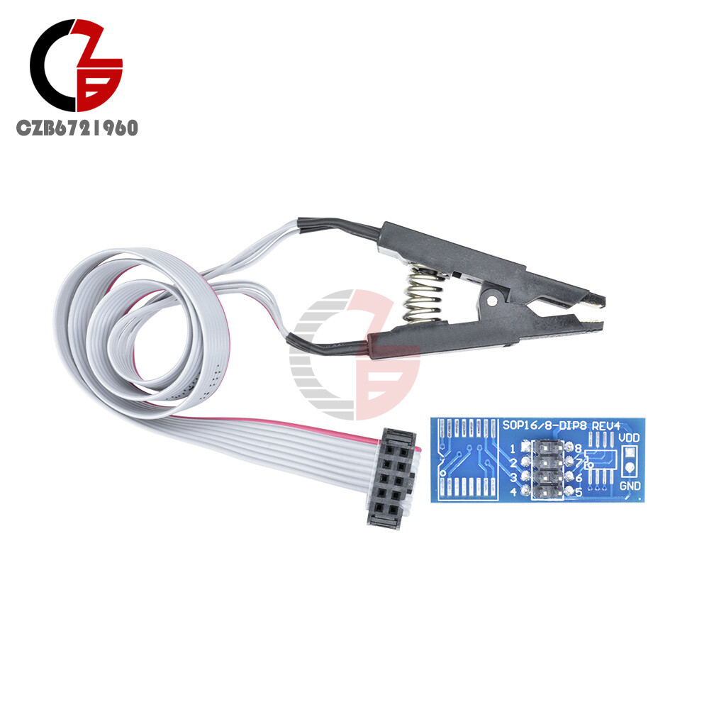 SOIC8/SOP8 Flash Chip IC Test Clips Socket Adpter BIOS/24/25/93 Programmer