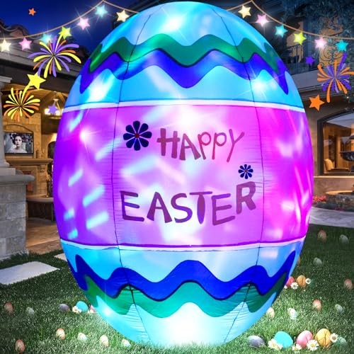 6FT Easter Egg Inflatable Outdoor Yard Decoration Build-in LED 6FT Easter eggs