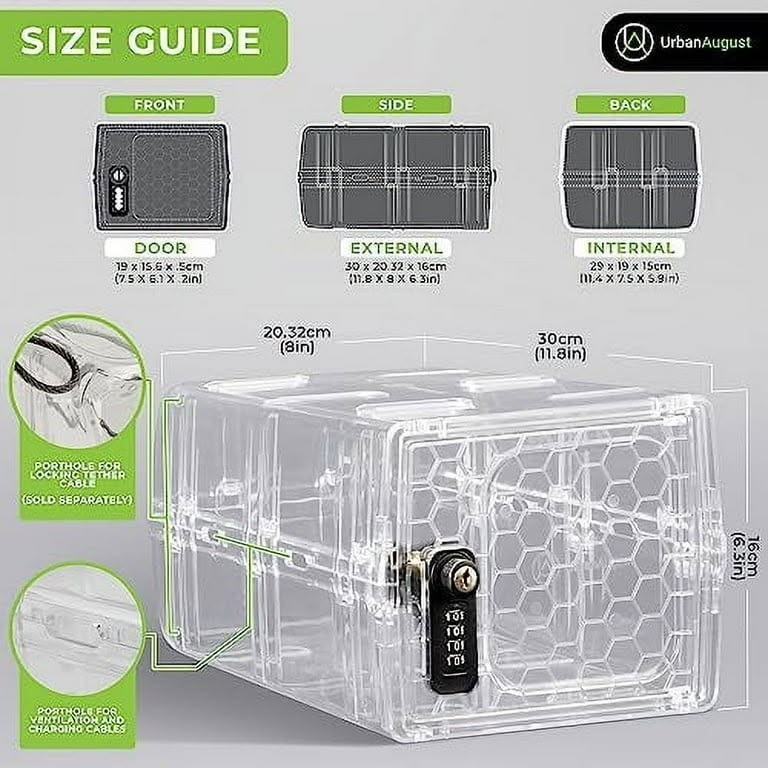 Urban August Dual Combination and Keyed Lockbox- Clear