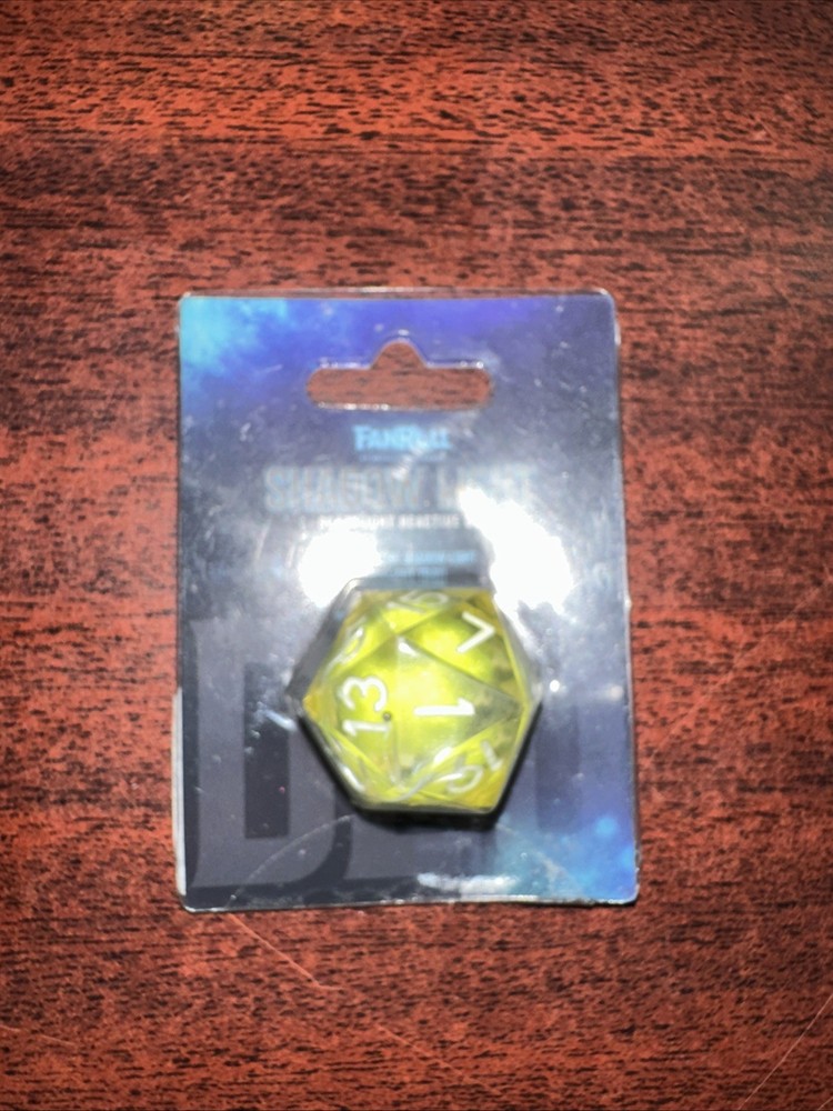 FanRoll Shadow Light UV Reactive Individual d20 Elixir Liquid Core Dice