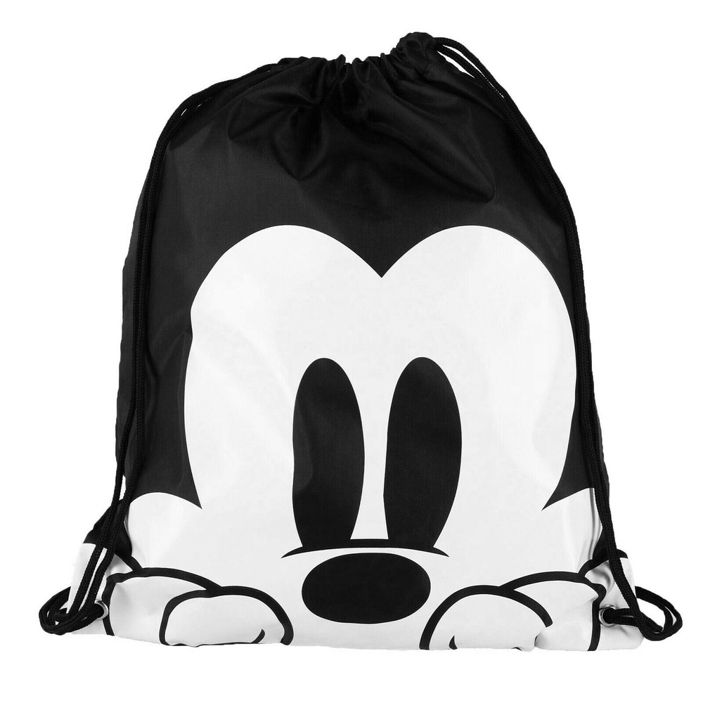 Mickey Mouse Black And White Drawstring Bag Black