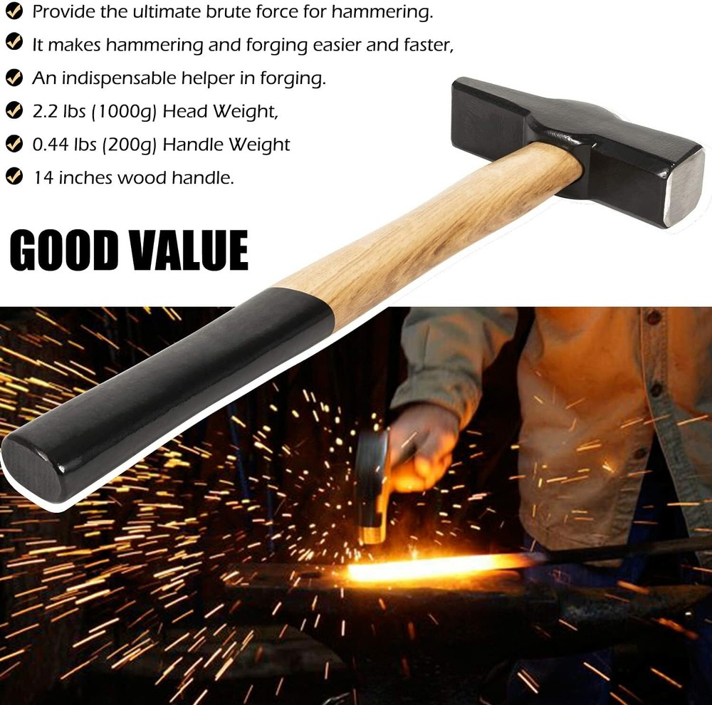 Blacksmiths Beginner Hammer 0000811-1000 Knife Making Metalworking Forge Tool