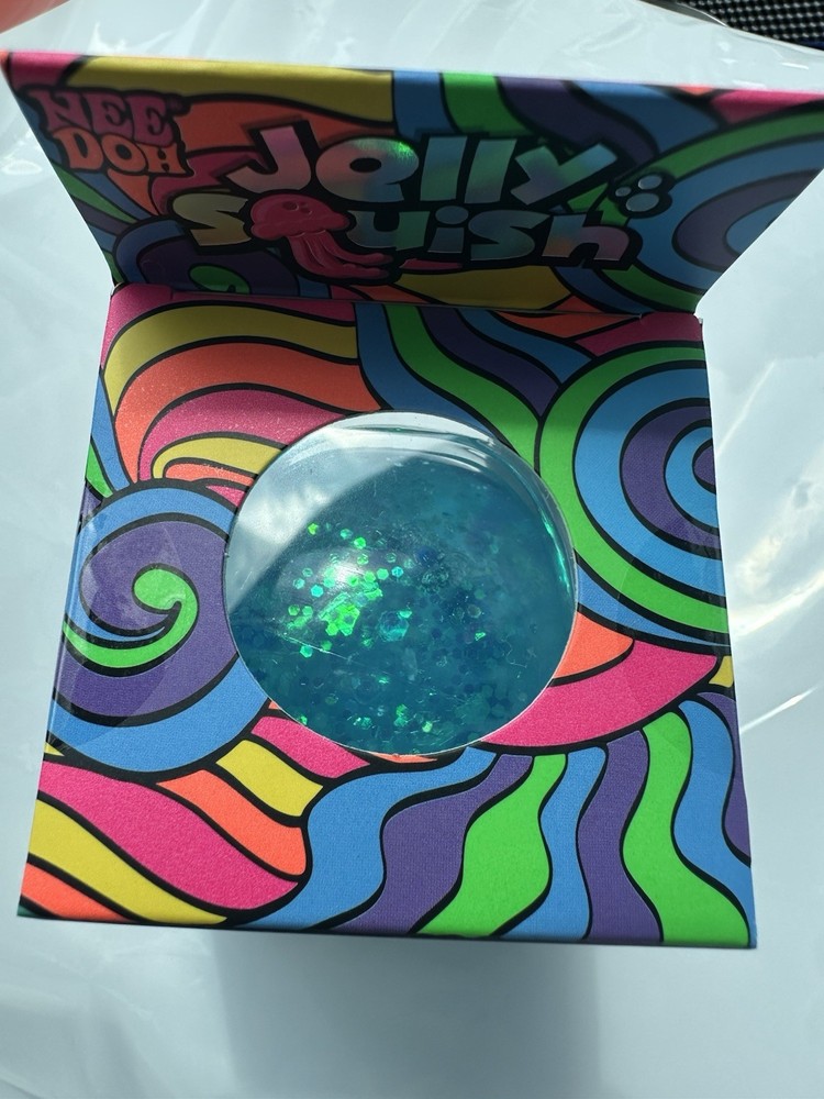 Nee Doh Jelly Squish Super Solid Squeeze Toy Blue Sensory 2023 25215NAB
