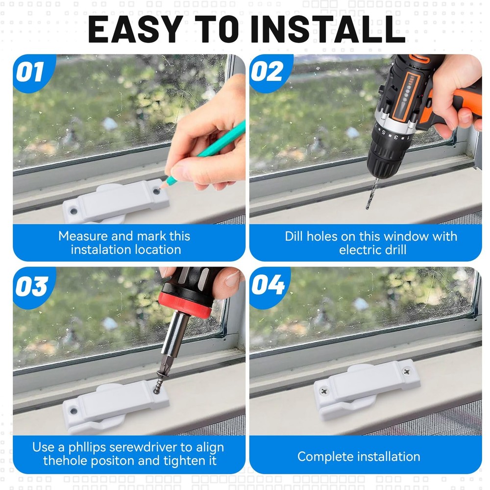 8PCS Windows Lock, Window sash Locks,Window Latch,Window Locks for up and Dow...