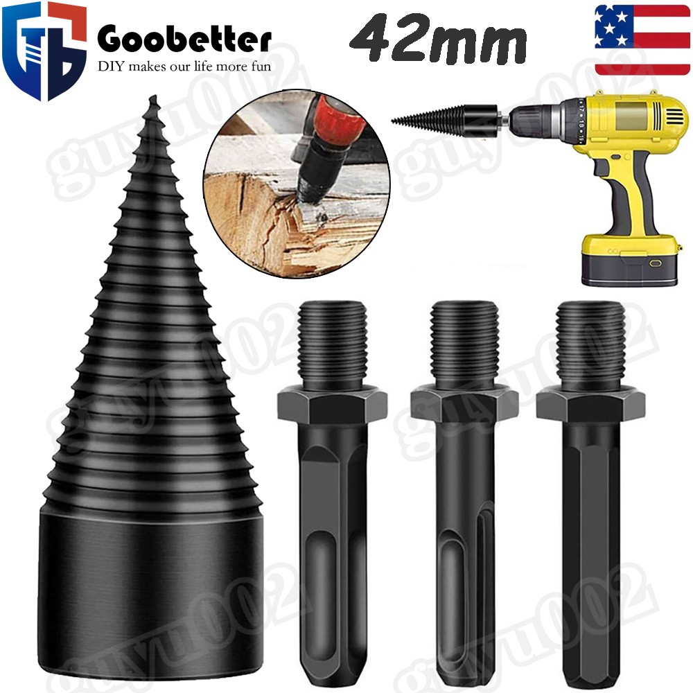 High Speed Twist Firewood Drill Bits Wood Splitter Screws Splitting Cone Driver