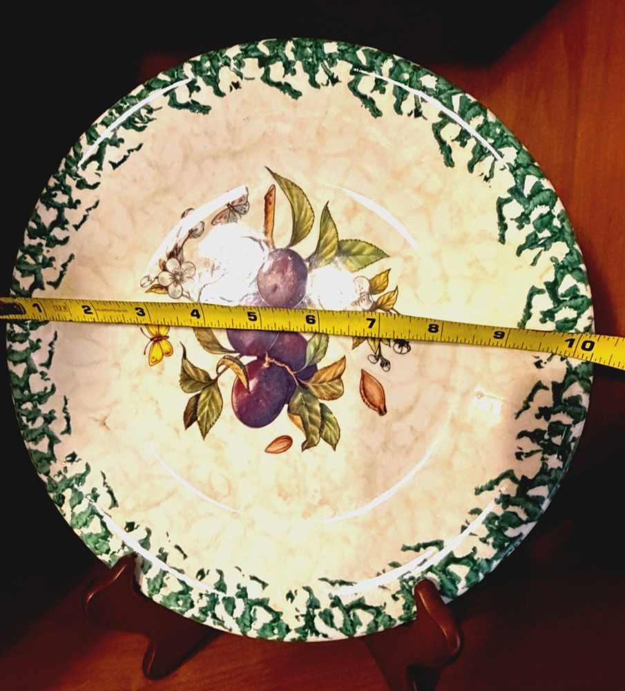 Vtg HiMark Italy Ceramic Dinner 10" Plate Plums Pattern