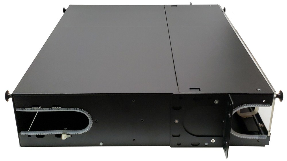 48 Fiber 2RU Rack Mount FDP Patch w/ 24 LC Duplex Aqua Adapters OM3/4 Multimode