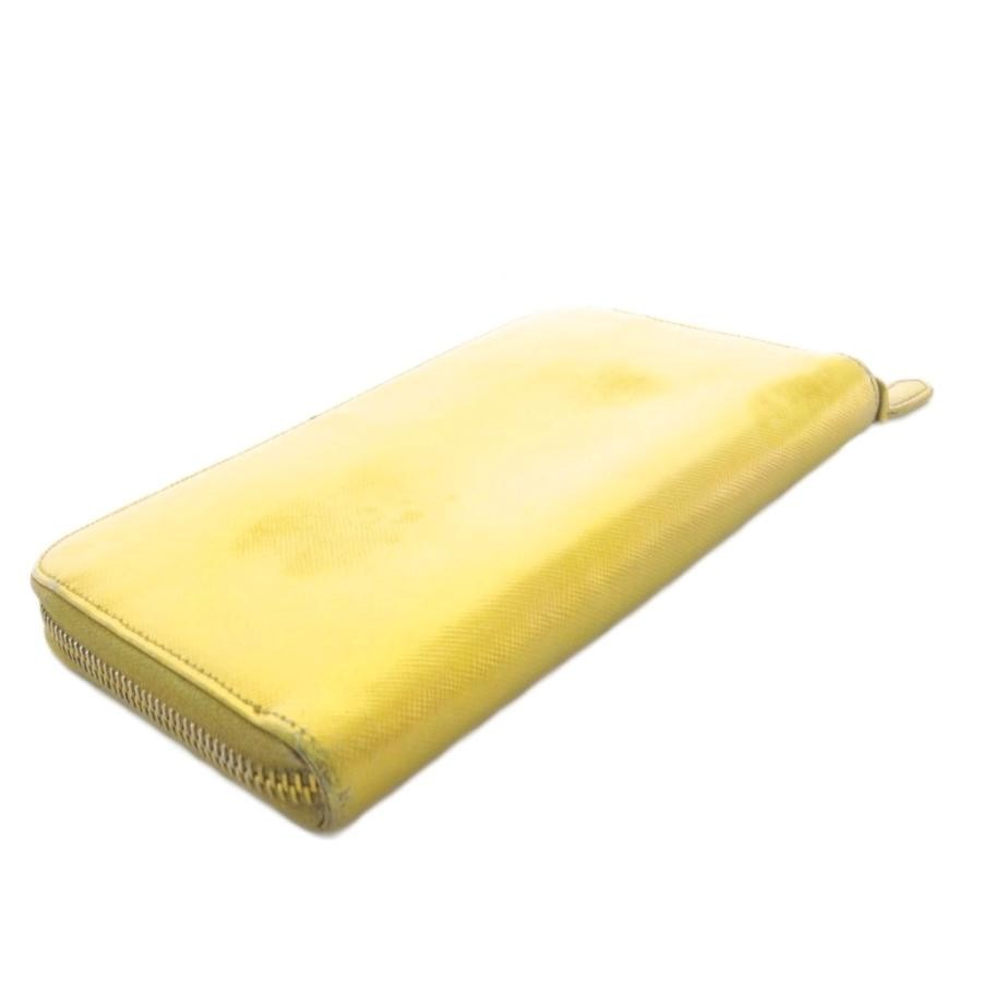 PRADA Logo Long Wallet Yellow Women's