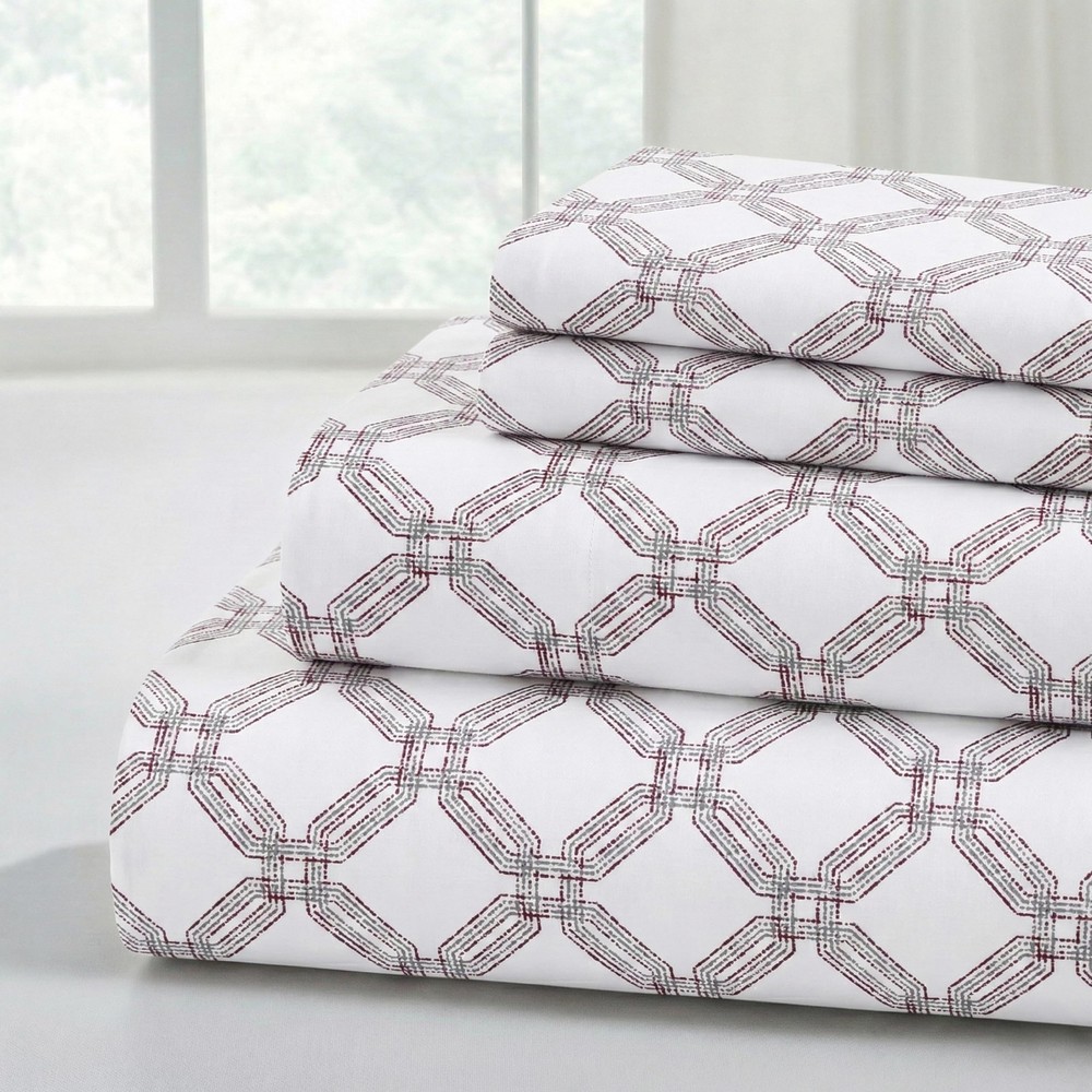 Printed 4-Piece Extra Soft Bedding Sheets & Pillowcase Set, Deep Pocket up to...