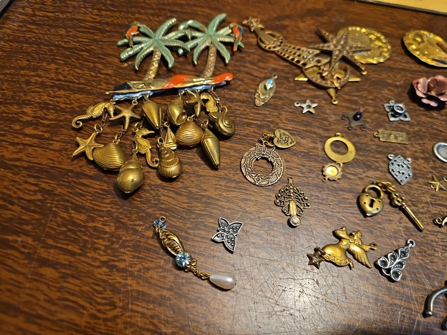 Lot Of 50 Mixed Parts Pcs France Vintage 60s Brass Stampings Findings Jewelry 14