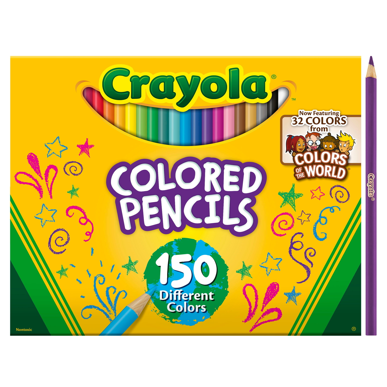 Crayola Colored Pencil Set, Colors of the World, 150 Ct, Back to School Supplies