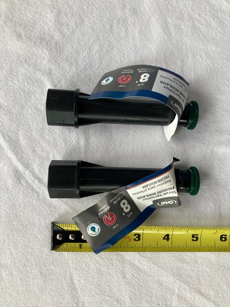 (2) Orbit 54056 Shrub Sprinkler Pressure Regulated 8ft Adj Pattern Irrigation