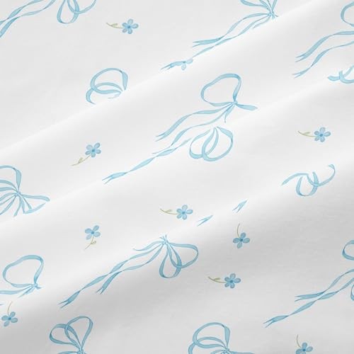 Queen Comforter Set White - Light Blue Bow Comforter Set Queen Size, Quilt