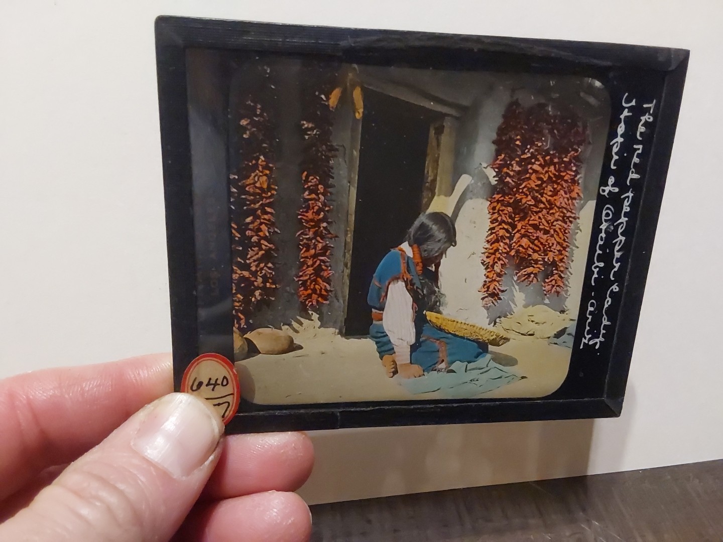Hopi Indian AZ "Red Pepper Lady" Glass Magic Lantern Slide Native American