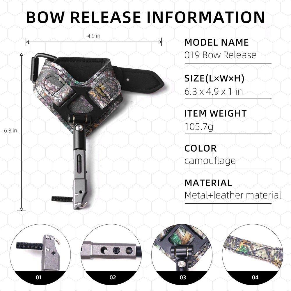 Compound Bow Wrist Release 360 Degree Rotatable Jaws Archery Release Aids