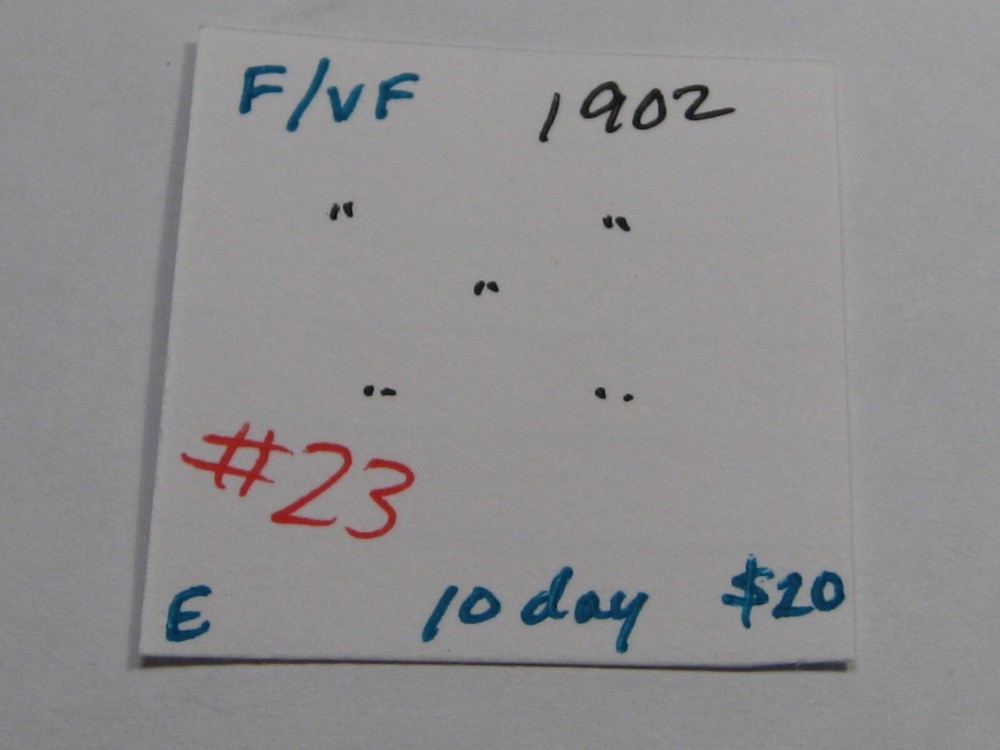 F/VF 1902 Five Cent 5¢ CANADA. #23