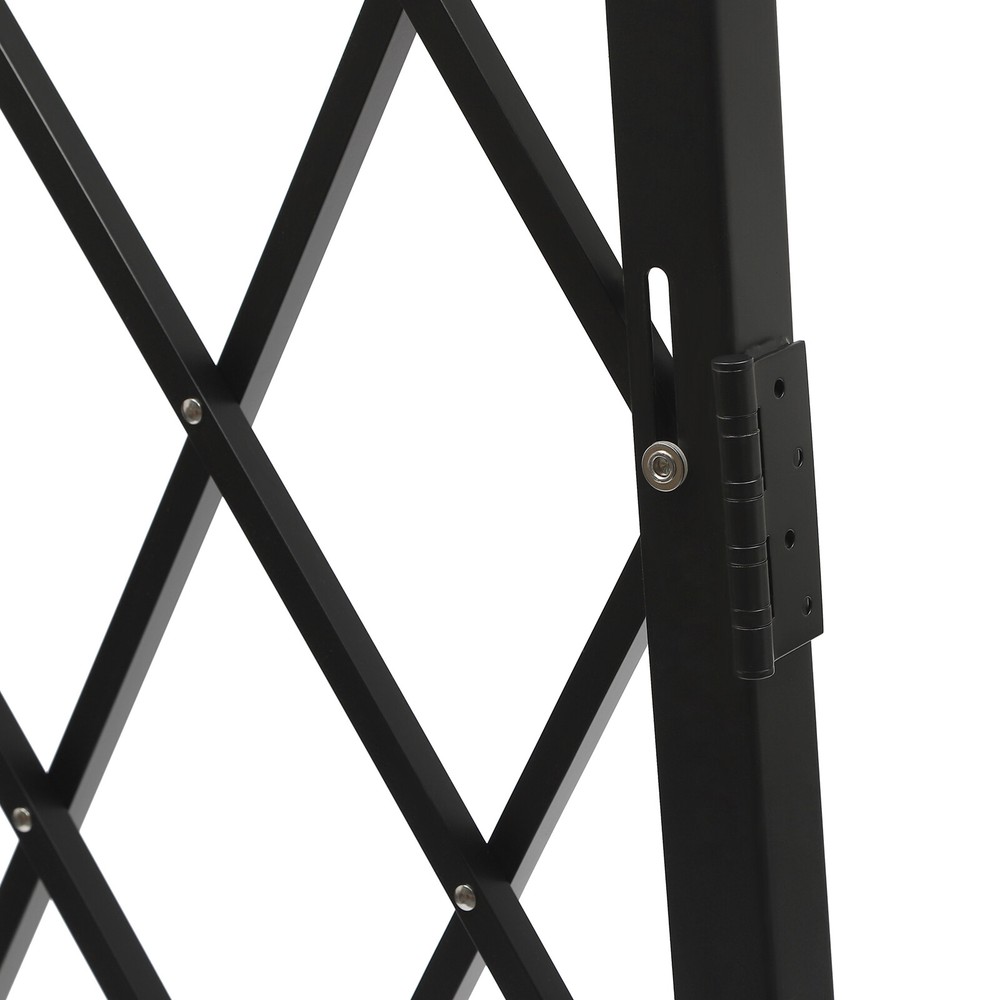 Security Gate Rolling Barricade Single Folding Doors Scissor Gate with Padlock