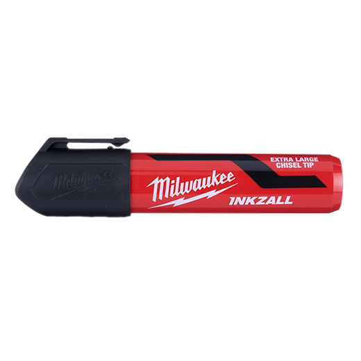 INKZALL Black Extra Large Chisel Tip Jobsite Permanent Marker