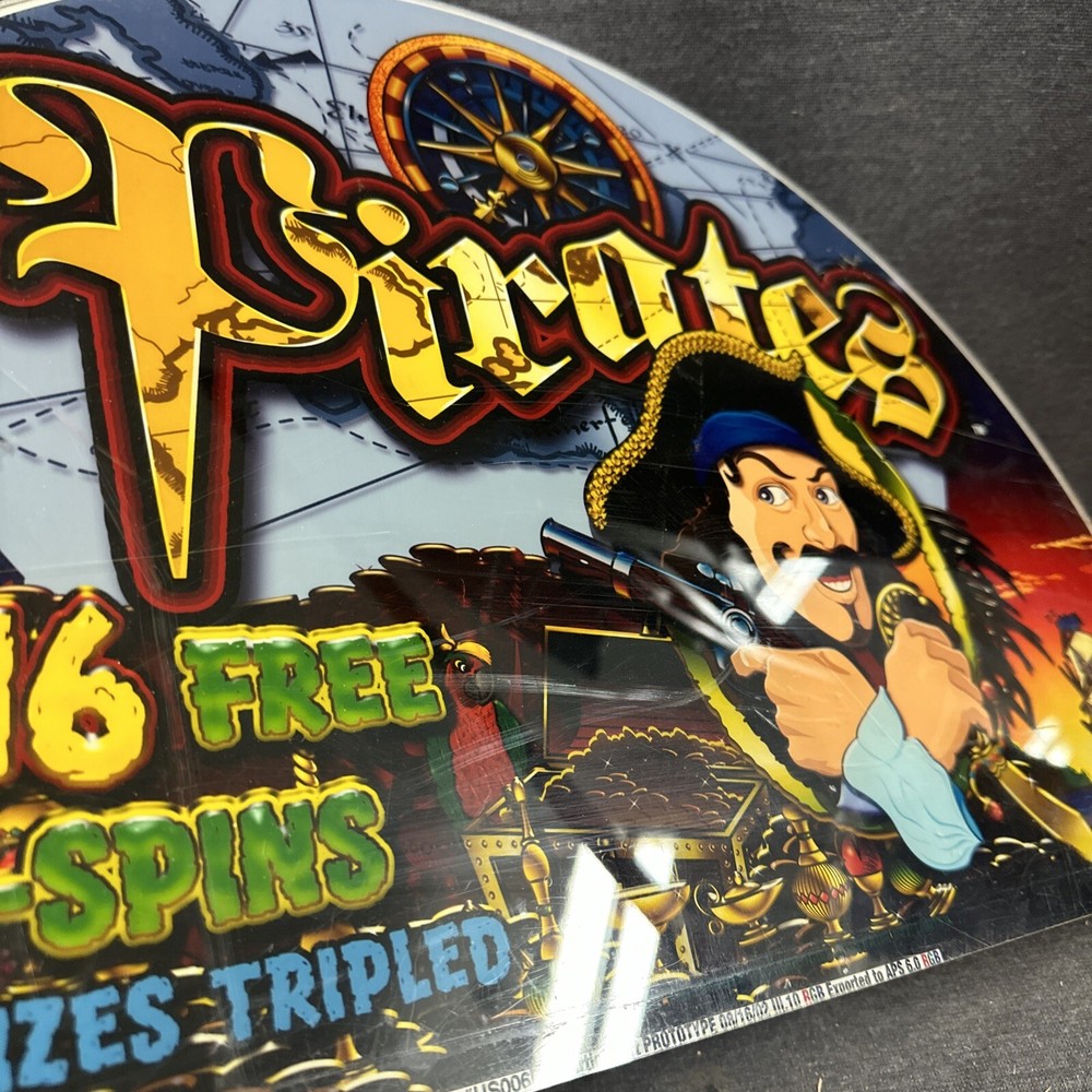Slot Machine Plastic Insert Face Plate Pirates 8/16/2002 Prototype