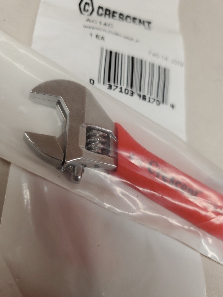 Crescent AC14C Adjustable Wrench 4" Cush Grip Chrome red handle