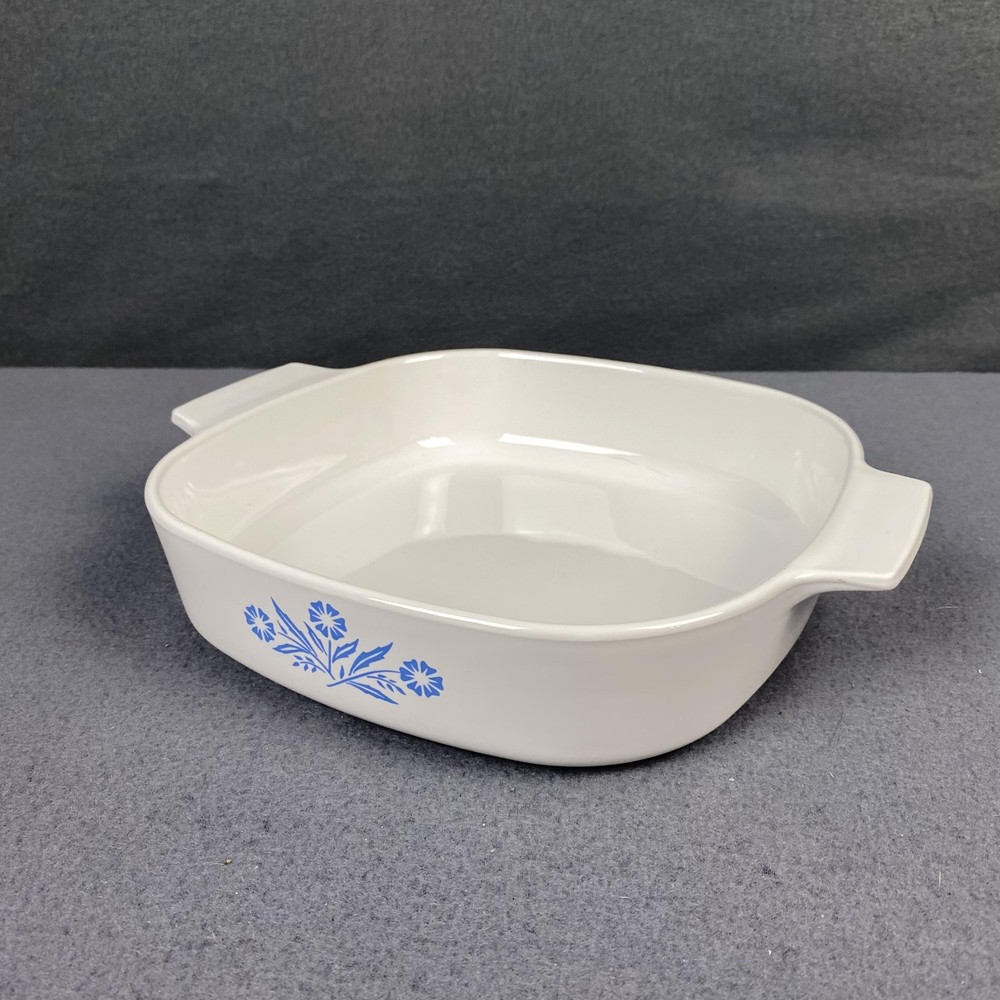 CorningWare Cornflower Blue Square 10" Baking Dish White Ceramic Pan Casserole