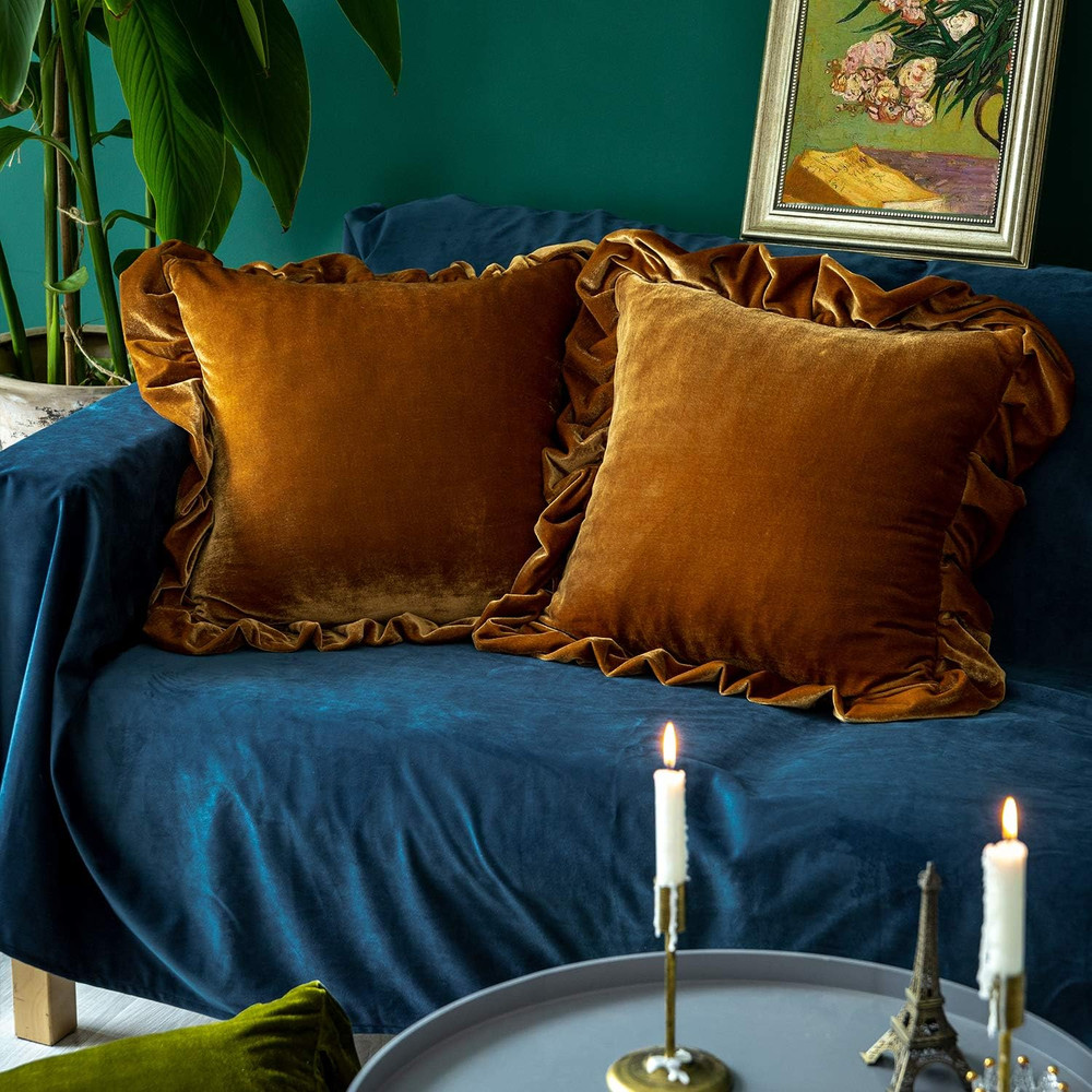 Velvet Throw Pillow Cover Soft Decorative Luxurious Solid Square Cushion Case fo