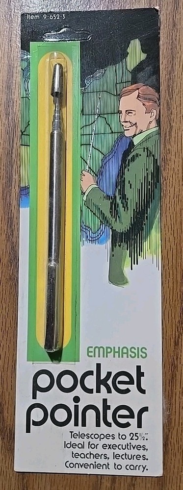Vintage Emphasis Pocket Pointer Telescopic Metal Pen NOS