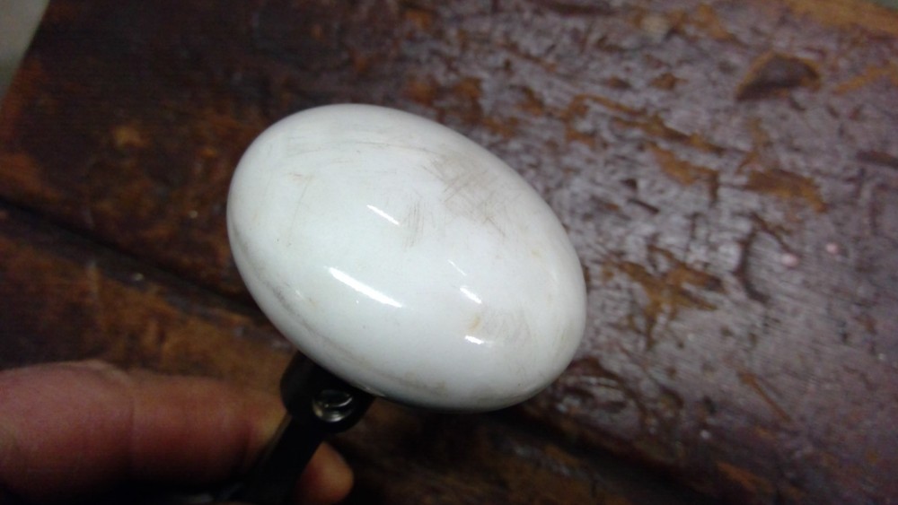 2 Vintage Porcelain Door Knob Handle White 2 Knobs with shaft.