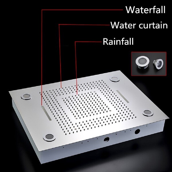 Cascada Classic Design 23 x 31" rain shower set with 4 function shower head