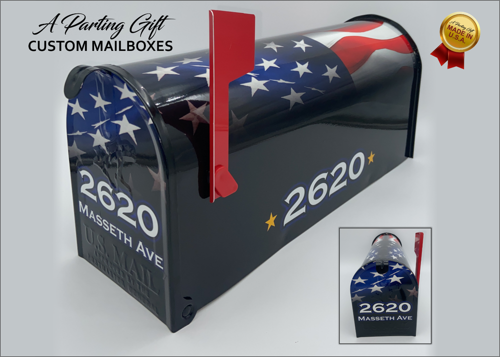 Patriotic Custom Mailbox - Personalized gift For Dad And Mom
