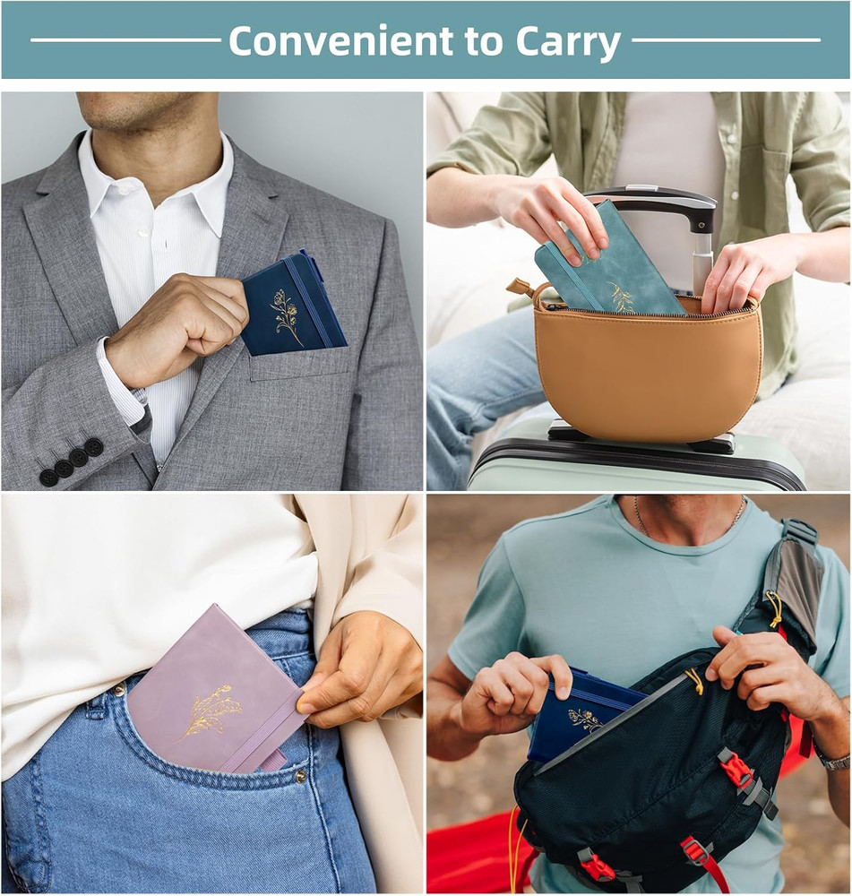 3 Pack Pocket Journaling Notebooks, A6 Small Notebook Total 360 Pages Journaling