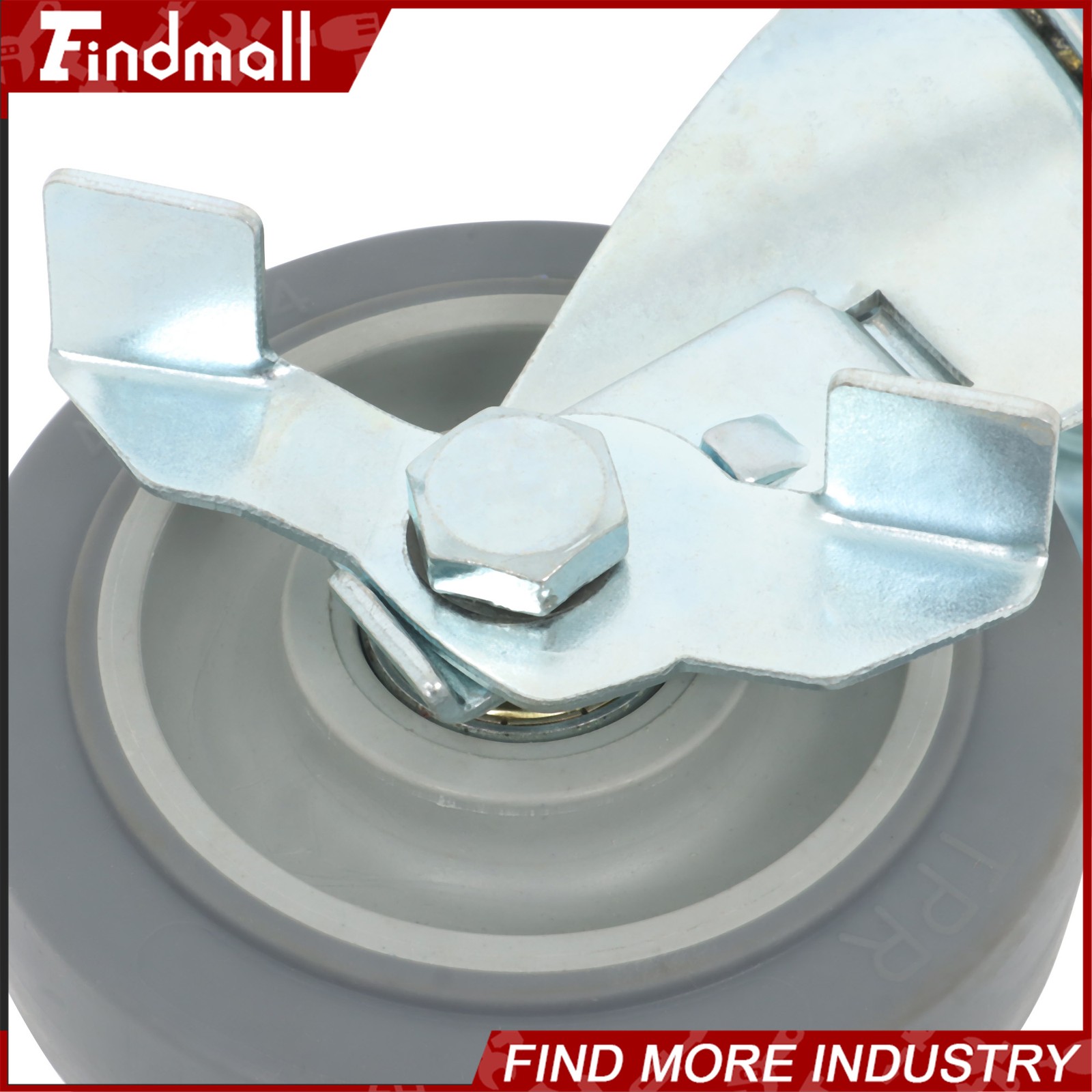 Findmall 4 Pcs 4" Swivel Caster Wheels (Two Straight, Two Diagonal Belt Brakes)