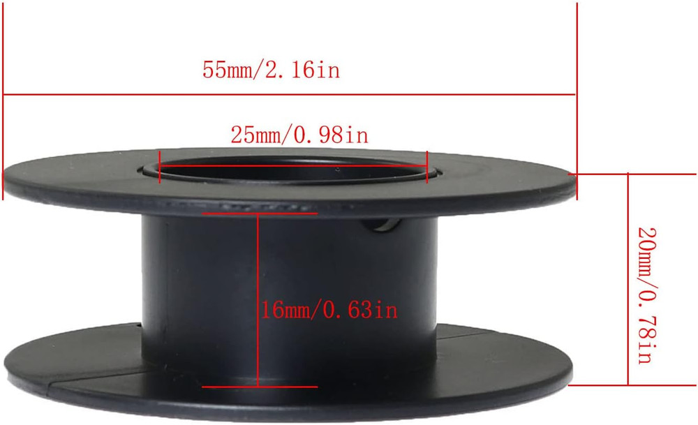 Plastic Spool 8Pcs 55Mm Black Bobbin Empty Spools for Embroidery Thread, Yarn,