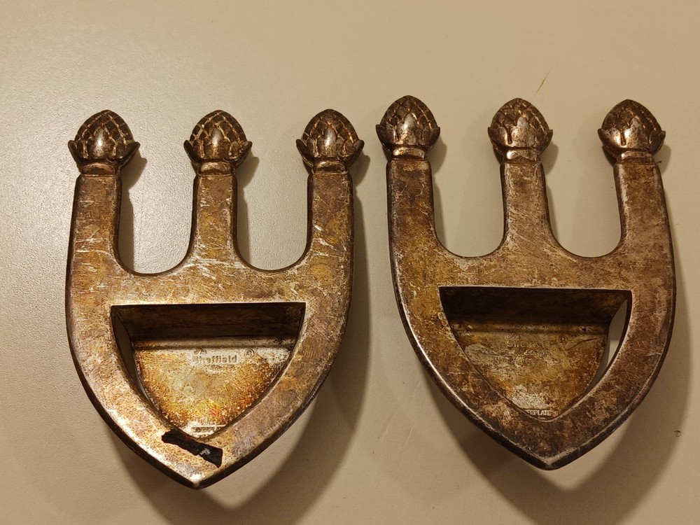 Vintage Sheffield Silver Co Italy Bookmark Spoon Rest Pinecone Acorn Trident