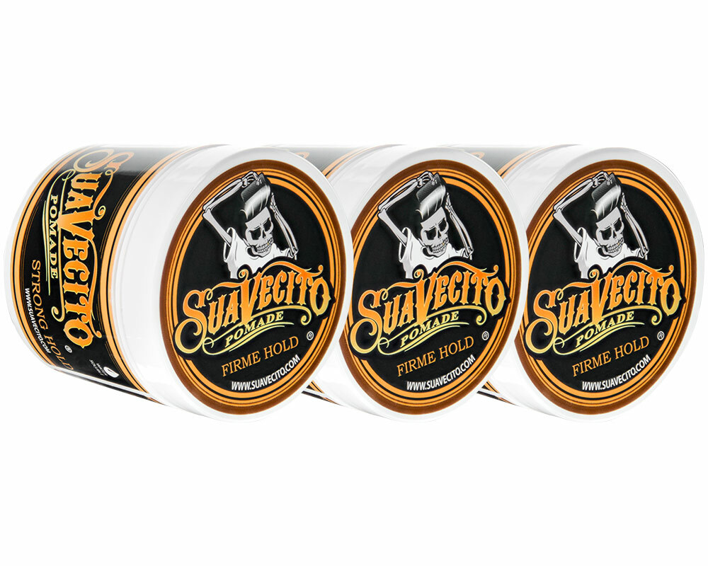 Suavecito Firme (Strong) Hold Pomade 3 Pack Bundle 4 oz. Cans