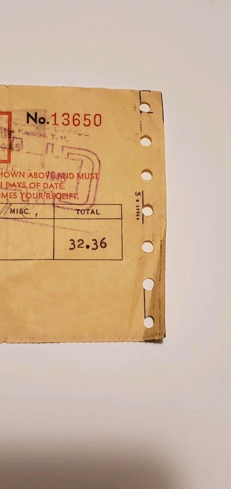 1945 Honolulu, T.H. Navy Housing Office Receipt - Hawaii Territory Navy Yard -