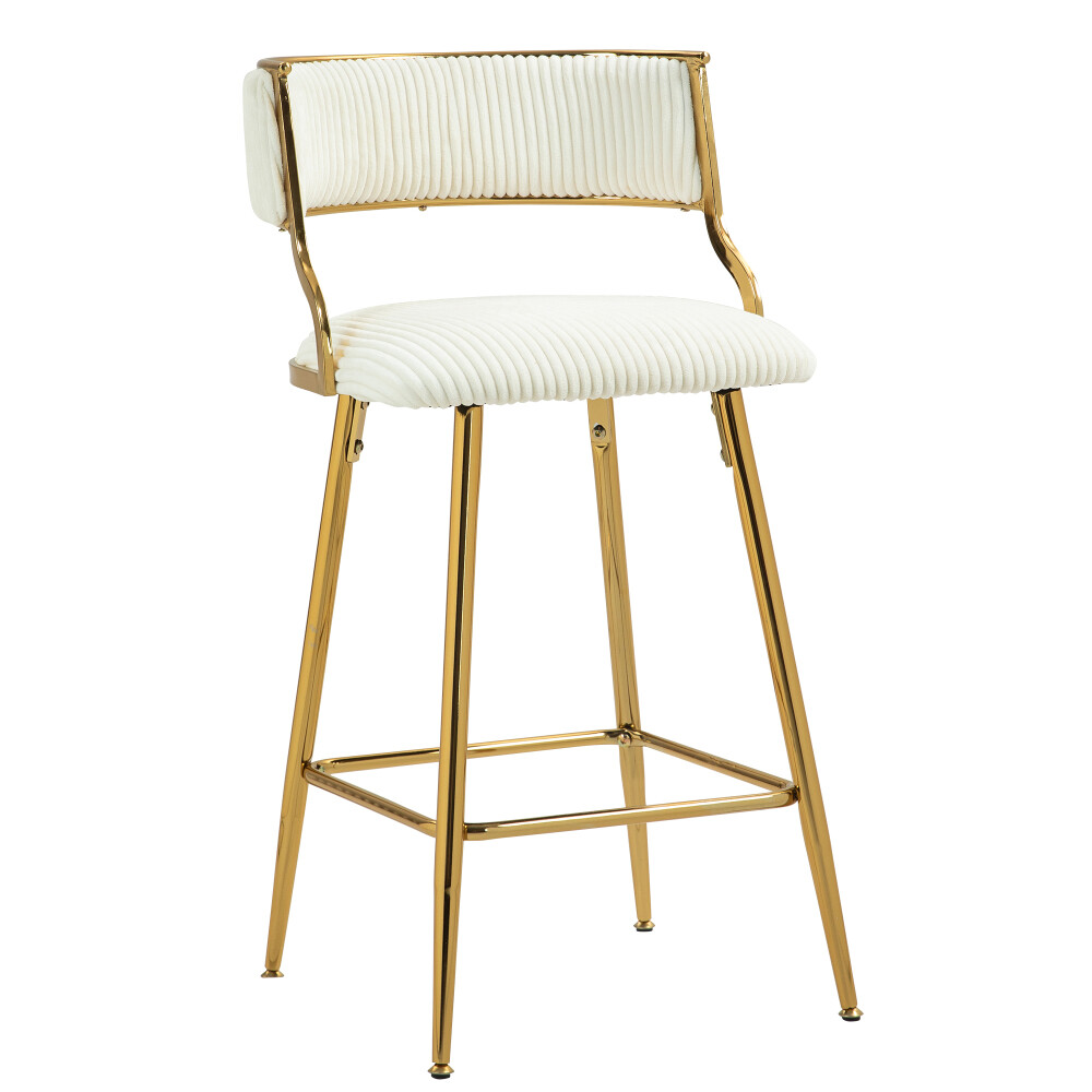 Modern Bar Stools Set of 2 Height Adjustable Barstools + Backrest Kitchen Stools