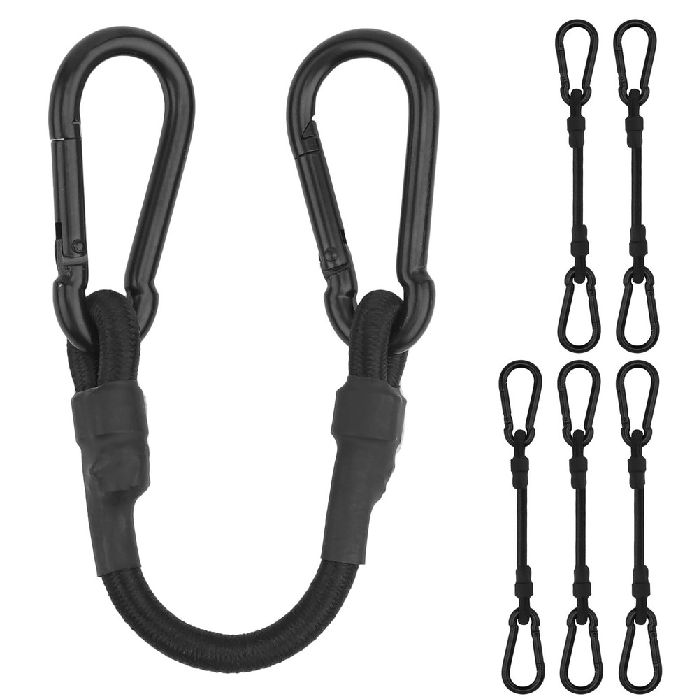 Bungee Cords with Carabiner Hooks 12 Inch