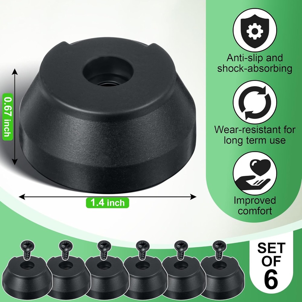 6 Pack Walking Cane Tips Compatible with Hurrycane Replacement Feet Cane Rubber