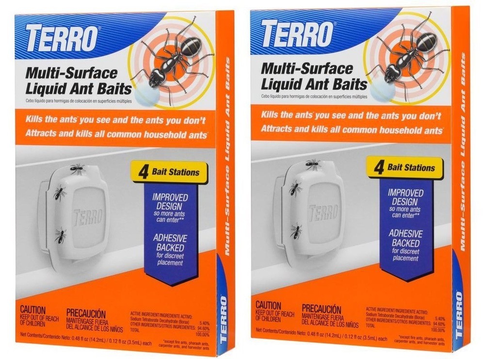 2~Terro Multi-Surface Liquid Ant Baits 4 Bait Stations Attracts & Kills All Ants