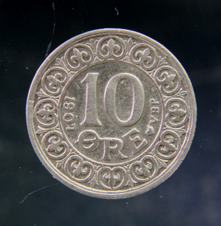 Denmark 10 Ore 1907 Silver coin