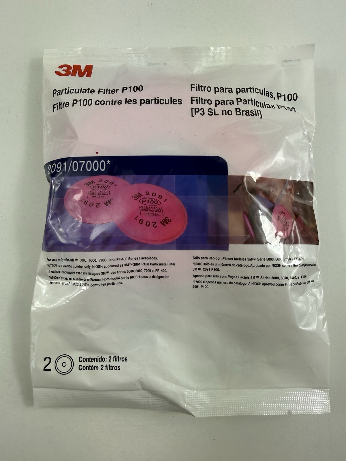 3M P100 Respirator Filter 2091/07000 10 Pairs