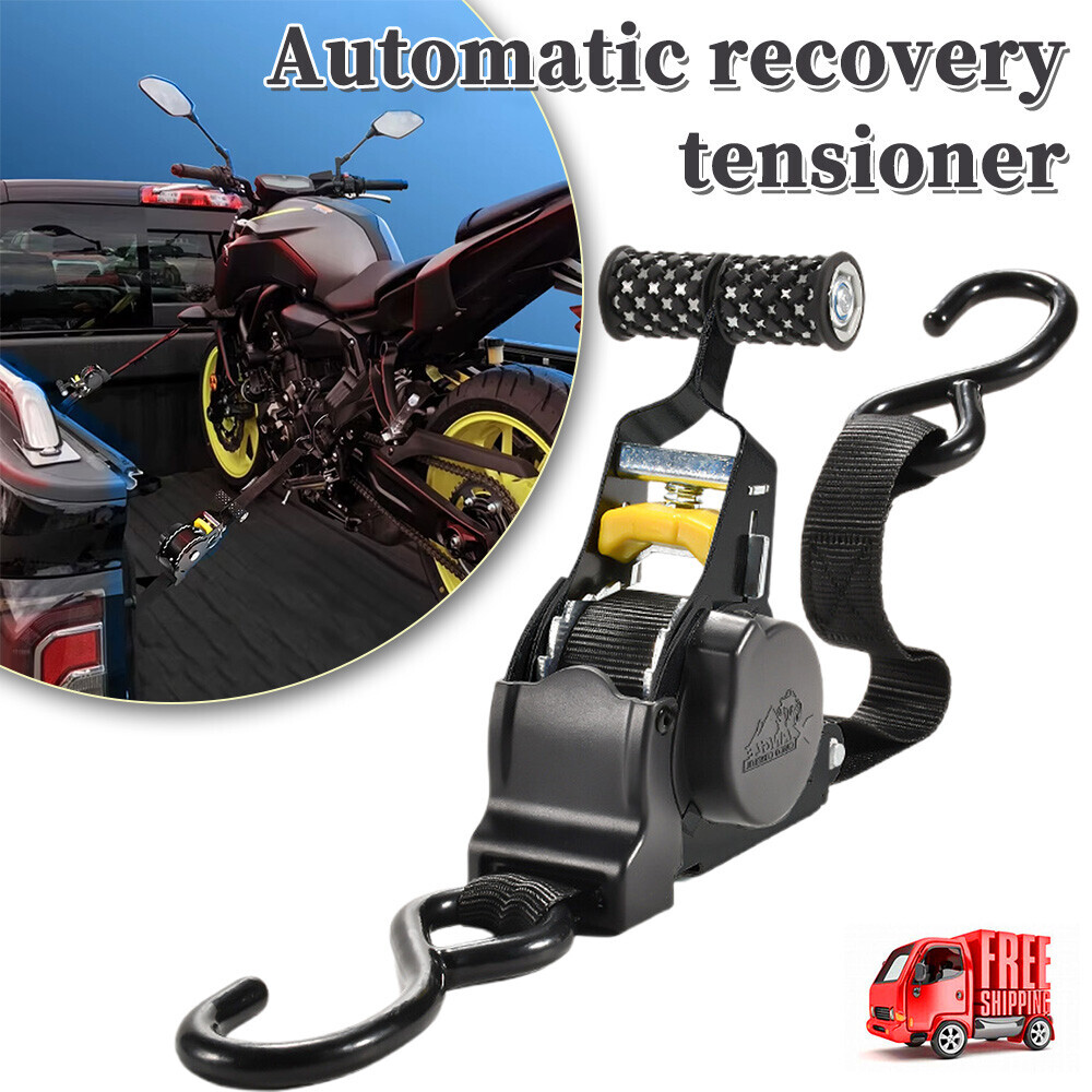 4 Pack Retractable Ratchet Tie-Down Straps 1500LBS Heavy-Duty for Boat, ATV, UTV