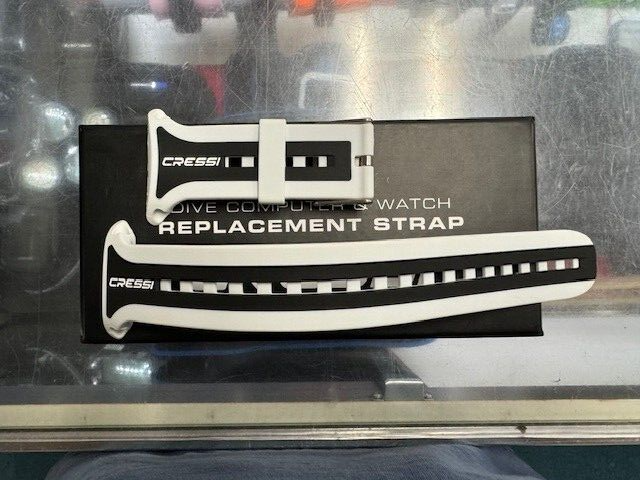 Cressi Watch Straps for Leonardo Dive Computer (Black/White)