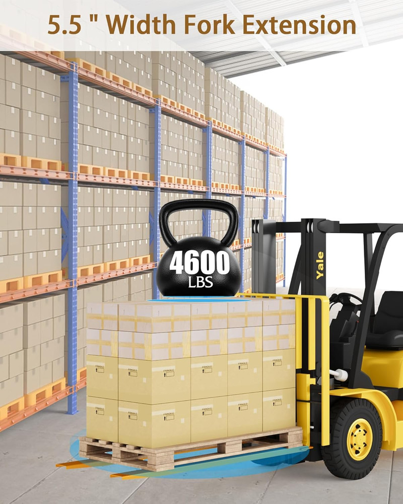 Fork Extensions, 84Inch Length Pallet Fork Extensions, 5.5Inch Width Forklift Ex