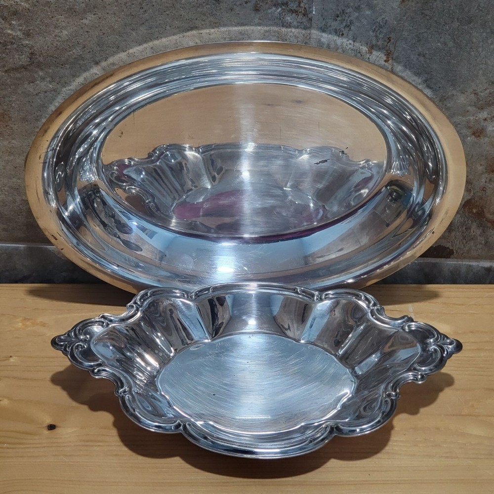 Metal Silver Plate Serving Dish Candy Nut Bowl