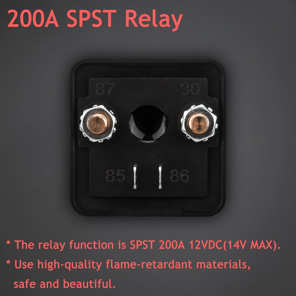 2 Pack 12V 200 Amp Continuous Duty Relay Switch Car Starter Heavy Duty Split