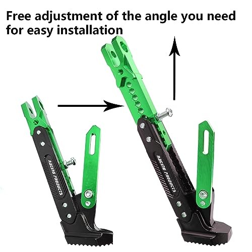 Universal Motorcycle Kickstand Adjustable Foot Side Support Parking Green
